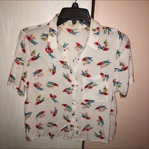 Crop top button up shirt